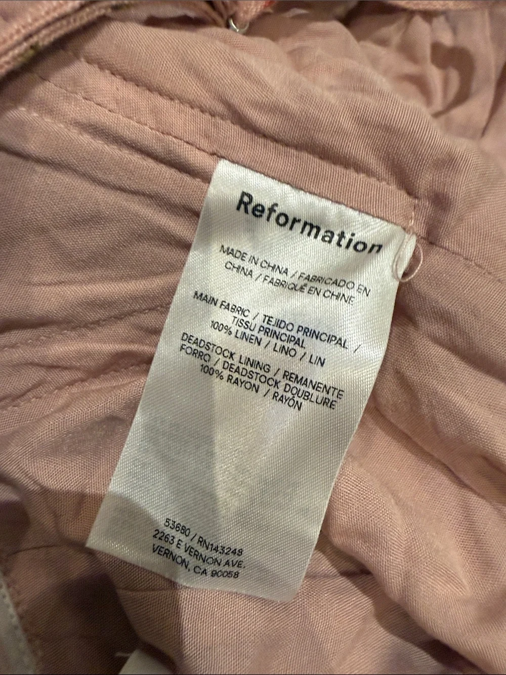 Reformation Meryl Linen Top in the "Tea Time" pink mauve floral print Size 4 - Picture 8 of 8